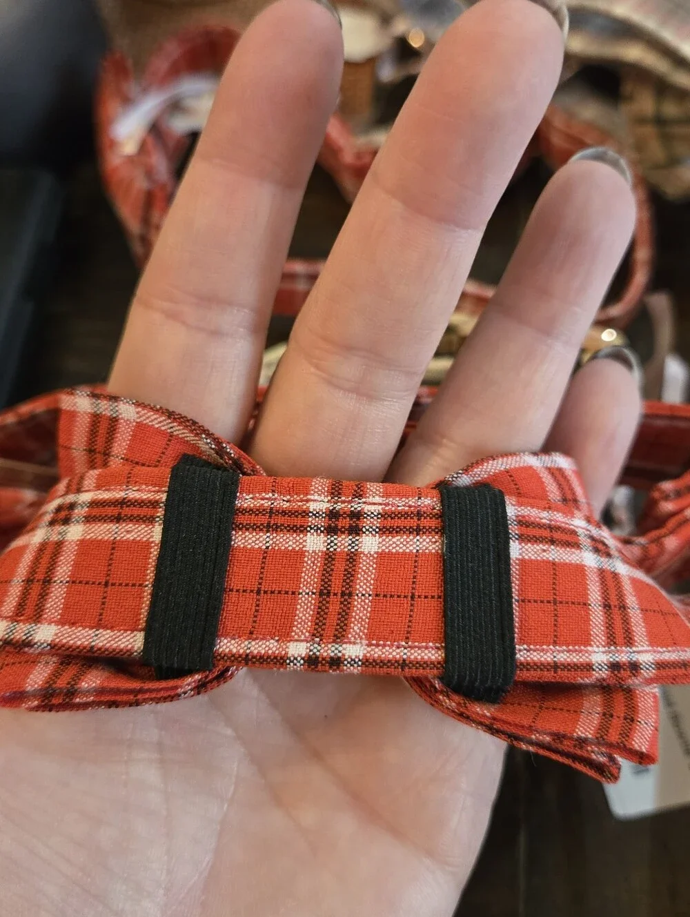 Plaid Bowtie Collar for Dogs - Size Large, Different Colors Available